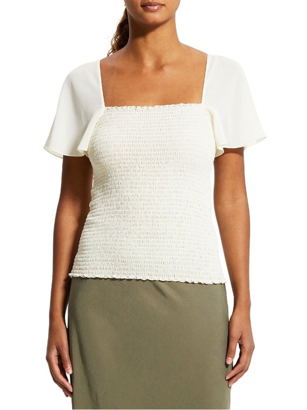 NWT theory smocked top / size s